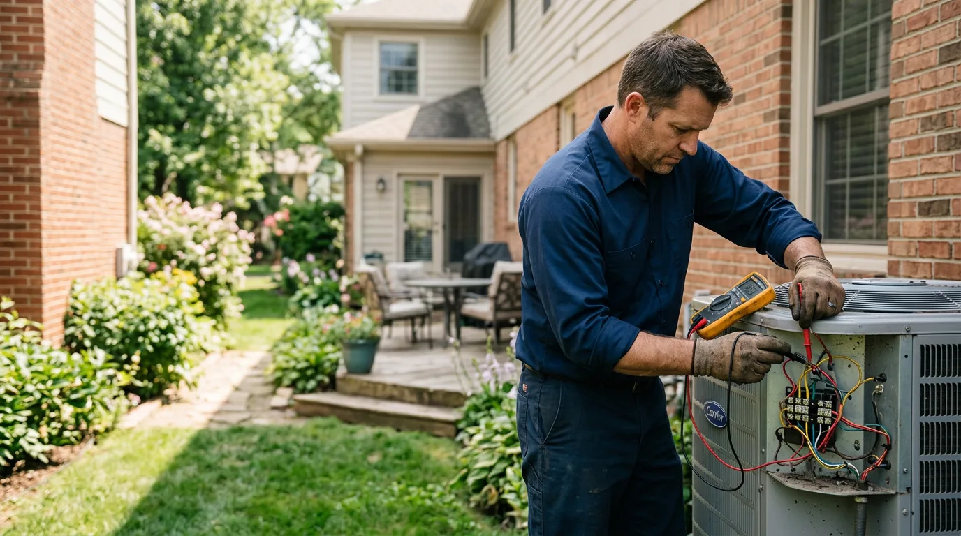HVAC technician working near Justin, TX